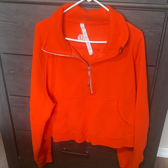 lululemon athletica Tops - lululemon athletica Bright Orange Half-Zip Pullover Hoodie